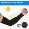 4 Pair UV Protection Arm Sleeves for Men & Women,Tattoo Cover Sleeve,Cooling Compression Sun Sleeves for Cycling Running Outdoor Sports(black) view 3