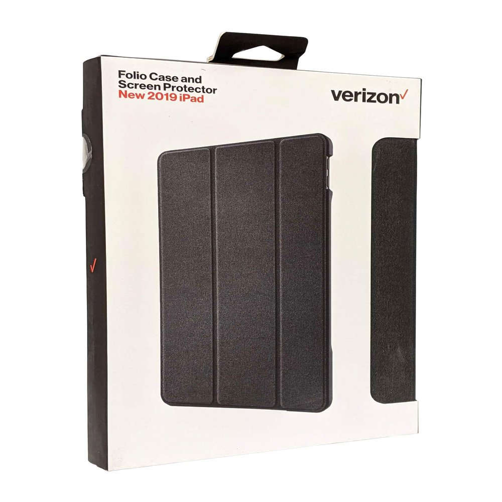 Verizon Folio Case & Screen Protector for iPad (10.2) 8th & 7th Gen - Black