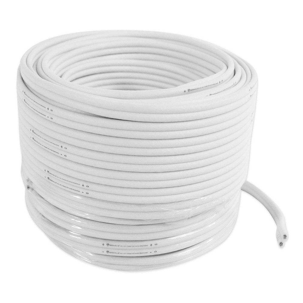 Rockville Marine 14G100 14 Gauge 100ft Speaker Wire, 100% OFC Copper, Marine-Grade, UV-Resistant, Flexible, for Boats and Outdoor Audio