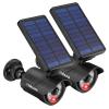 Maksone Solar Lights Motion Sensor Security Light METAL Finishing, Fake Camera Red Indicator Dummy Camera IP66 Waterproof Lamp Outdoor Landscape&Wall mount Highly Bright 2400mAh for garden yard 2 Pack view 1