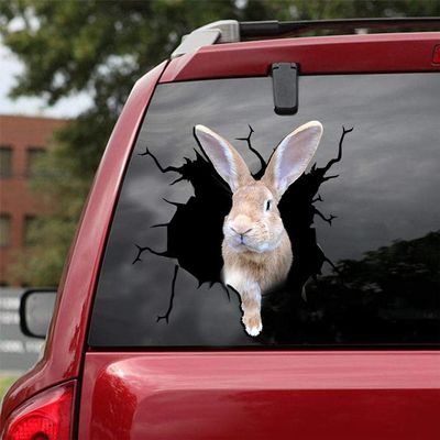 Ocean Gift Continental Giant Rabbit Car Decals, Wall Decals Stickers Pack of 2 - Realistic Car Stickers Design Series 13 Size 10" x 10"