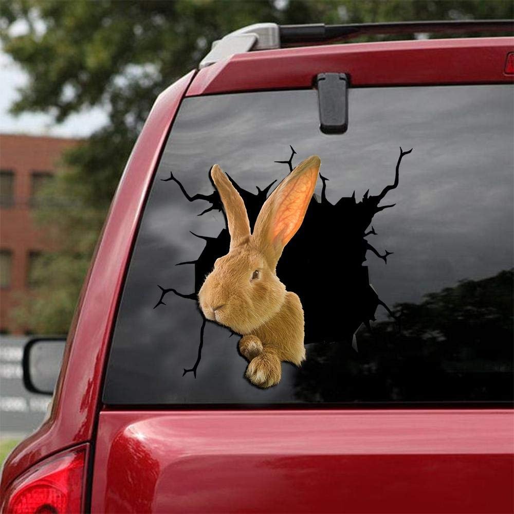 Ocean Gift Continental Giant Rabbit Car Decals, Wall Decals Stickers Pack of 2 - Realistic Car Stickers Design Series 13 Size 10" x 10"