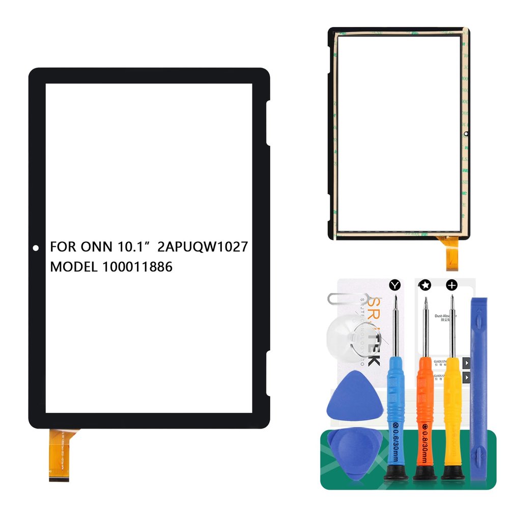 for Onn 10.1 inch Tablet 2APUQW1027 Touch Screen Replacement for ONN 100011886 Digitizer Repair Kits Black (Without LCD Screen)
