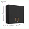 itbe for Home Ready-to-Assemble Wall Steel Cabinet with Two Doors (Black) view 3