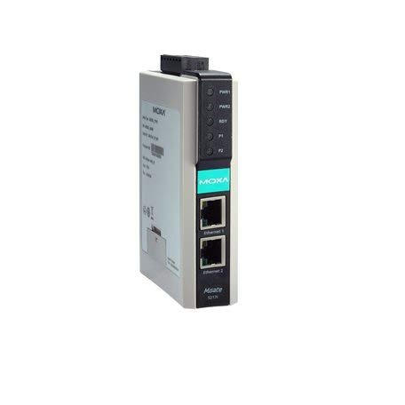 Moxa 2-Port Modbus-to-BACnet/IP Gateway, 600 Points, 2kV Isolation, 100 Mbps, Ethernet, -40 to 75C