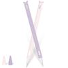 2 Pack Case for Apple Pencil 2nd Generation Holder Cover Sleeve Accessories,Cute Cat Silicone Grip Skin with Charging Cap and 2 Protective Nib Covers for iPad Pro 9.7/10.5/12.9-Pink,Purple view 1