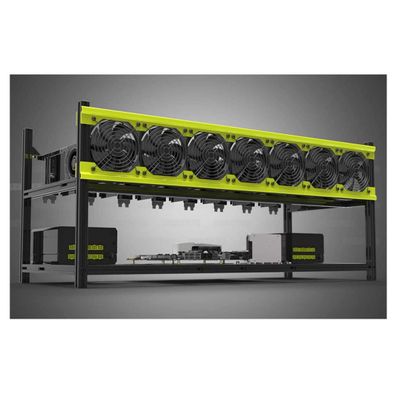 6/8 GPU Aluminum Stackable Open Air Mining Computer Frame Rig Ethereum Veddha (V3D-8GPU+7FANS)