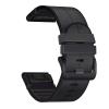 Abanen Genuine Leather Hybrid Silicone Watch Band for Garmin Fenix 7X / 6X / 5X Plus, Tactix Delta, Fenix 3, Enduro - Black view 1