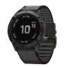 Abanen Genuine Leather Hybrid Silicone Watch Band for Garmin Fenix 7X / 6X / 5X Plus, Tactix Delta, Fenix 3, Enduro - Black view 2