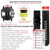 Abanen Genuine Leather Hybrid Silicone Watch Band for Garmin Fenix 7X / 6X / 5X Plus, Tactix Delta, Fenix 3, Enduro - Black view 3