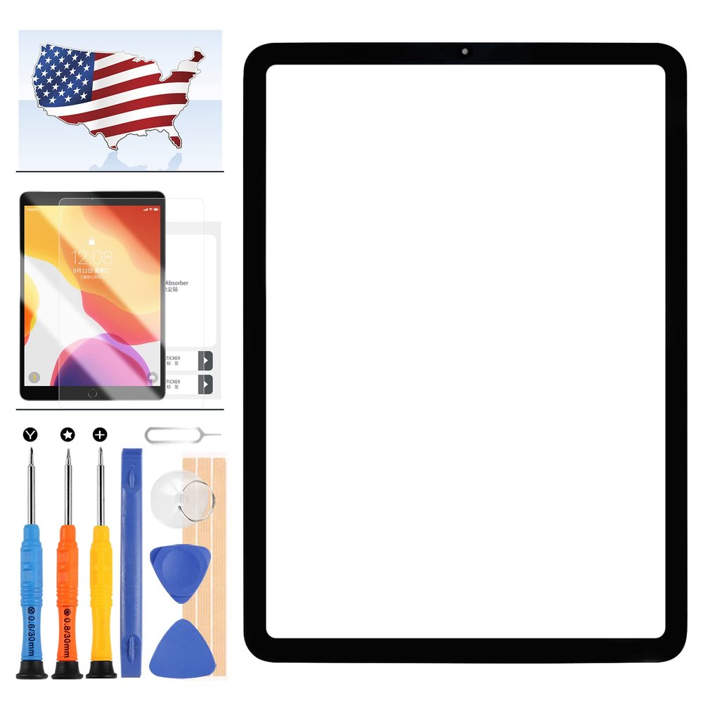 Front Glass for iPad Air 4 4th Gen Air4 2020 A2324 A2072 Outer Glass Panel Lens Cover Replacement Kits (Not Touch Screen Digitizer) with Free Repair Tools Set