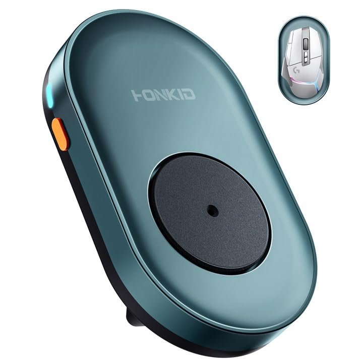 HONKID Undetectable Mouse Mover Jiggler with ON/Off Switch and USB Port Drive-Free,Simulate Physical Automatically Mouse Movement,Prevent Computer Laptop Inactive/Lockdown(Light Blue)