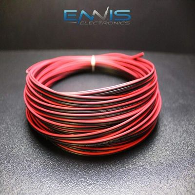 100FT - 22 GAUGE RED BLACK ZIP WIRE AWG CABLE POWER GROUND STRANDED COPPER CLAD EE