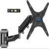 MOUNTUP Height Adjustable TV Wall Mount for 26-55 Inch TVs, Gas Spring Full Motion Articulating TV Bracket with Smooth Swivel Tilt & Safe Corner Installation, 400x400mm VESA, 11-66 lbs, Textured Black