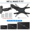 MOUNTUP Height Adjustable TV Wall Mount for 26-55 Inch TVs, Gas Spring Full Motion Articulating TV Bracket with Smooth Swivel Tilt & Safe Corner Installation, 400x400mm VESA, 11-66 lbs, Textured Black view 4