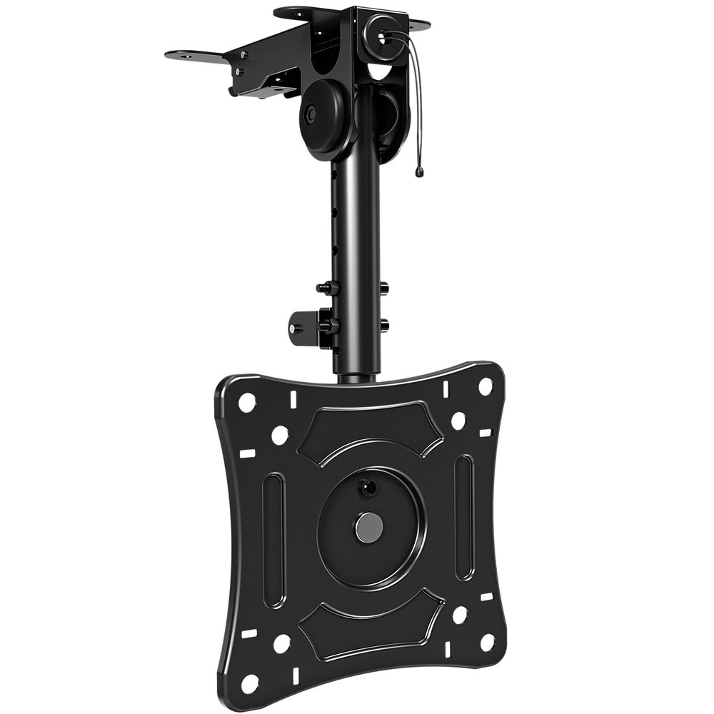 MOUNTUP Folding Under Cabinet TV Mount - Flip Down & Swivel TV Bracket, Fits 13-32" LCD Screens up to 22 Lbs, VESA 75x75 & 100x100mm, Space Saving Height Adjustable Under Counter Mount, MU0049