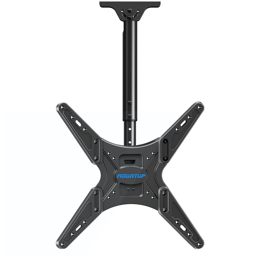 MOUNTUP Ceiling TV Mount for Most 24''- 65'' TVs, Hanging TV Ceiling Mount for 32 43 50 55 60 65 inch Screen, Full Motion Height Adjustable Bracket, Holes up to 99lbs, Max VESA 400x400mm, MU0039