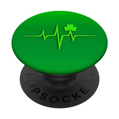 Heartbeat, Irish clover, shamrock, Ireland, pulse, Symbol, PopSockets Swappable PopGrip