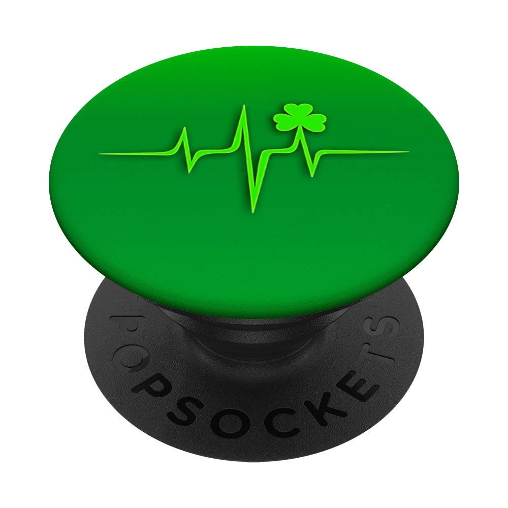 Heartbeat, Irish clover, shamrock, Ireland, pulse, Symbol, PopSockets Swappable PopGrip