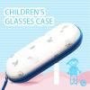 UpaClaire Glasses Case for Kids Zipper Portable Light-weight Glasses Storage Box, Blue and White view 2
