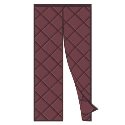 Magnetic Thermal Insulated Door Curtain 51x91Inch, Winter Stop Draft Magnetic Door Curtain Winter Self-Adhesive Tape, No Tools Required, for Air Conditioner Heater Room/Kitchen. - Brown