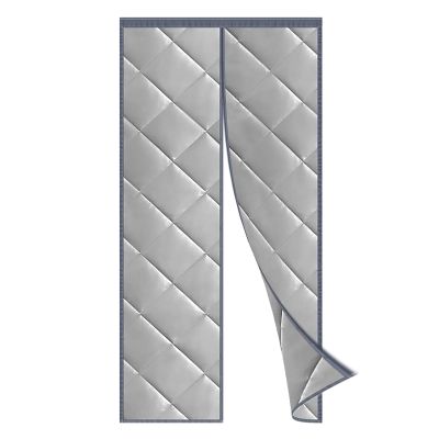 TYCIA Insulated Magnetic Screen Door 51x83Inch, Winter Stop Draft Cotton Magnetic Screen Door Full Size Customizable, for Air Conditioner Heater Room/Kitchen. - Gray A