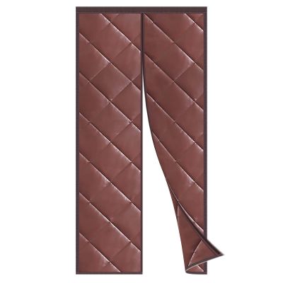 TYCIA Magnetic Thermal Insulated Curtain 39x94Inch, Keeping Out Draft Cotton Magnetic Screen Door Full Size Customizable, for Balcony Door, Bedroom, Kitchen. - Brown A