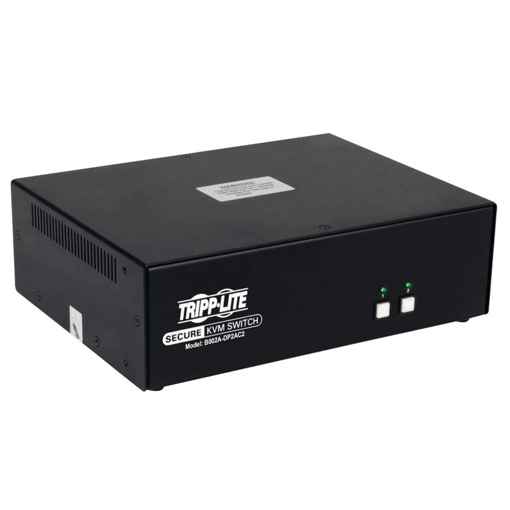 Tripp Lite Secure KVM Switch 2-Port Dual-Monitor DisplayPort 4K NIAP CAC (B002A-DP2AC2)