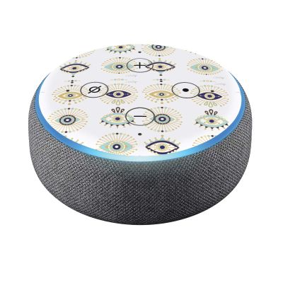 Head Case Designs Officially Licensed Cat Coquillette Blue Gold Art Mix Vinyl Sticker Skin Decal Cover Compatible with Amazon Echo Dot (3rd Gen) - Skin only Echo Dot (3rd Gen) is NOT Included