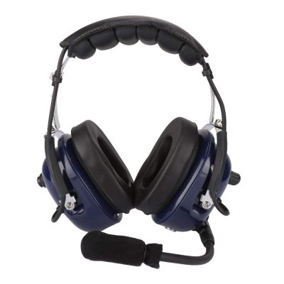 Universal Aviation Headset, Dual Plug 3.5mm Noise Reduction Adjustable Stainless Steel Headband Headphone, for Aviation, Black