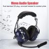 Universal Aviation Headset, Dual Plug 3.5mm Noise Reduction Adjustable Stainless Steel Headband Headphone, for Aviation, Black view 4