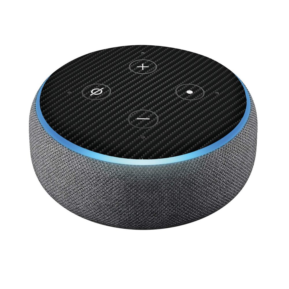 Head Case Designs Officially Licensed Alyn Spiller Carbon Fibre Plain Art Mix Vinyl Sticker Skin Decal Cover Compatible with Amazon Echo Dot (3rd Gen) - Skin only Echo Dot (3rd Gen) is NOT Included