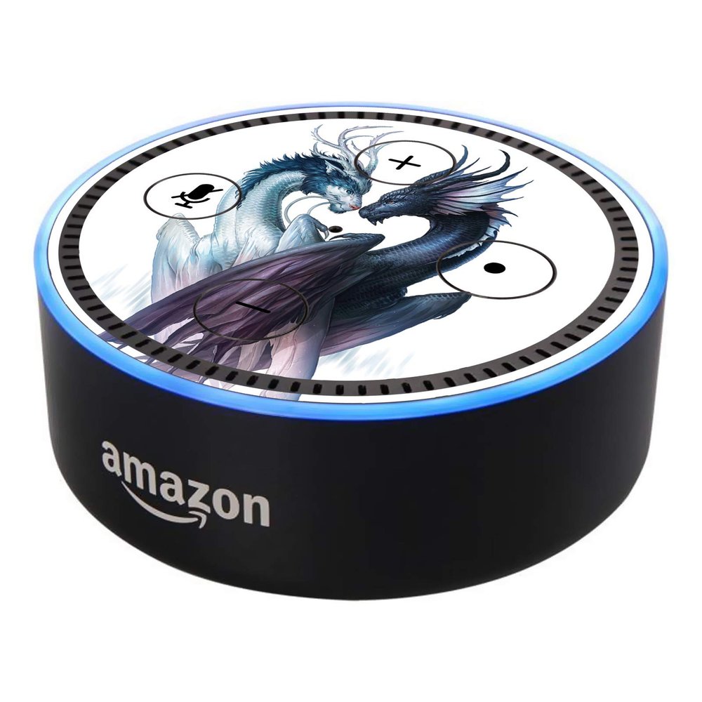 Head Case Designs Officially Licensed Jonas JoJoesArt Jdicke Yin and Yang Dragons Art Mix Vinyl Skin Decal Compatible with Amazon Echo Dot (2nd Gen) - Skin only Echo Dot (2nd Gen) is NOT Included