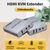 196FT HDMI KVM USB Extender with Loop Out and IR Control, BolAAzuL HDMI KVM Extender Kit Balun 1080P 60Hz Over Cat5e/6 Ethernet Cable for USB Keyboard Mouse (TX and RX) view 2