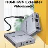 196FT HDMI KVM USB Extender with Loop Out and IR Control, BolAAzuL HDMI KVM Extender Kit Balun 1080P 60Hz Over Cat5e/6 Ethernet Cable for USB Keyboard Mouse (TX and RX) view 4