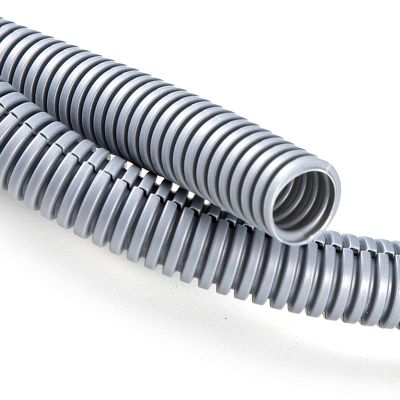 ZhiYo 20FT 1/4 Wire Loom Split Tubing Auto Wire Conduit Flexible Cover | High Temperature Heat Resistant -40F to 257F | Plastic Cover for Electrical Wires & Cables, Grey