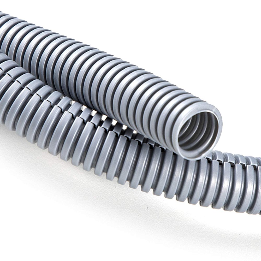 ZhiYo 20FT 1/4 Wire Loom Split Tubing Auto Wire Conduit Flexible Cover | High Temperature Heat Resistant -40F to 257F | Plastic Cover for Electrical Wires & Cables, Grey