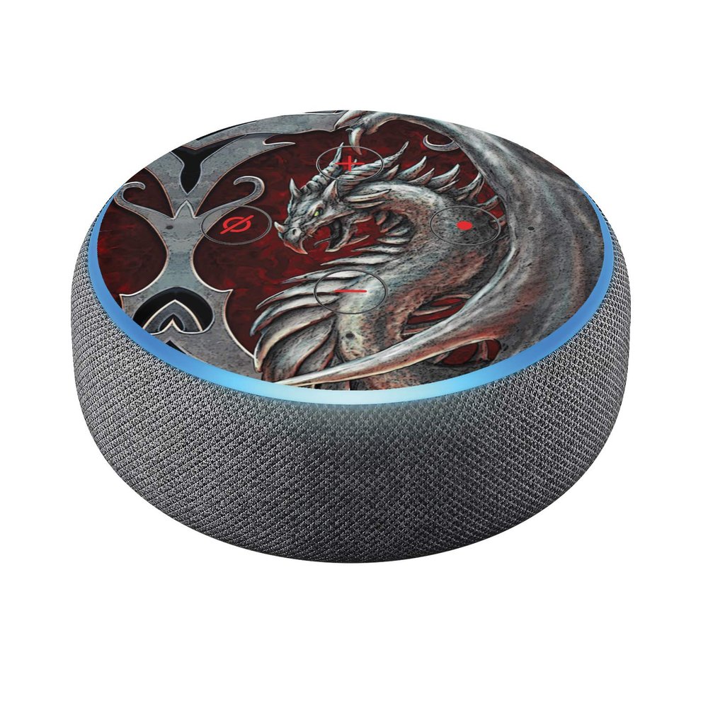 Head Case Designs Officially Licensed Christos Karapanos Talisman Silver Art Mix Vinyl Sticker Skin Decal Compatible with Amazon Echo Dot (3rd Gen) - Skin only Echo Dot (3rd Gen) is NOT Included