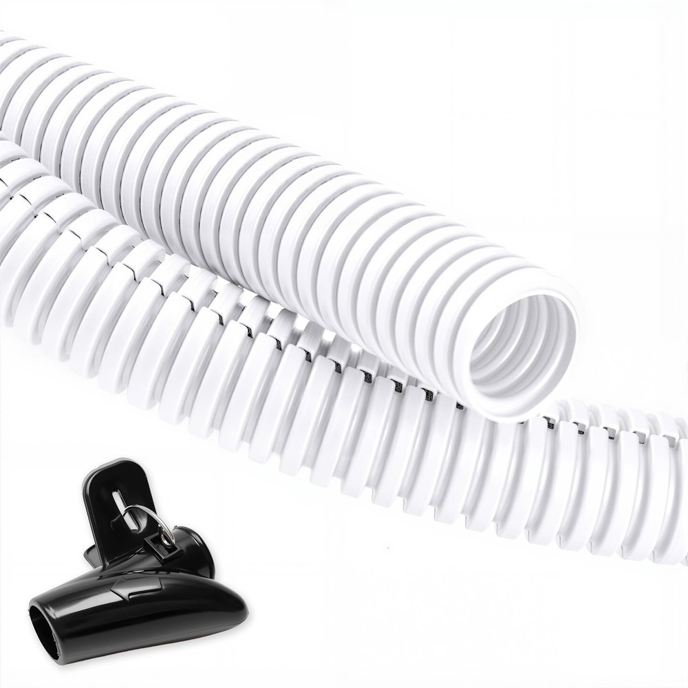 ZhiYo 20FT 1/2 Wire Loom Split Tubing Auto Wire Conduit Flexible Cover | High Temperature Heat Resistant -40F to 257F | Plastic Cover for Electrical Wires & Cables, White