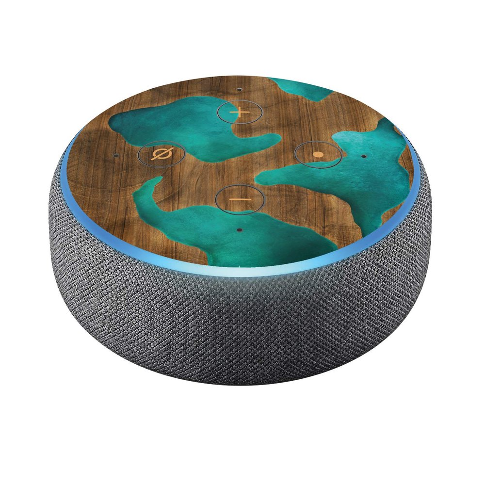 Head Case Designs Officially Licensed Alyn Spiller Wood and Resin Aqua Art Mix Vinyl Sticker Skin Decal Cover Compatible with Amazon Echo Dot (3rd Gen) - Skin only Echo Dot (3rd Gen) is NOT Included