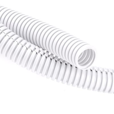 ZhiYo 20FT 3/8 Wire Loom Split Tubing Auto Wire Conduit Flexible Cover | High Temperature Heat Resistant -40F to 257F | Plastic Cover for Electrical Wires & Cables, White