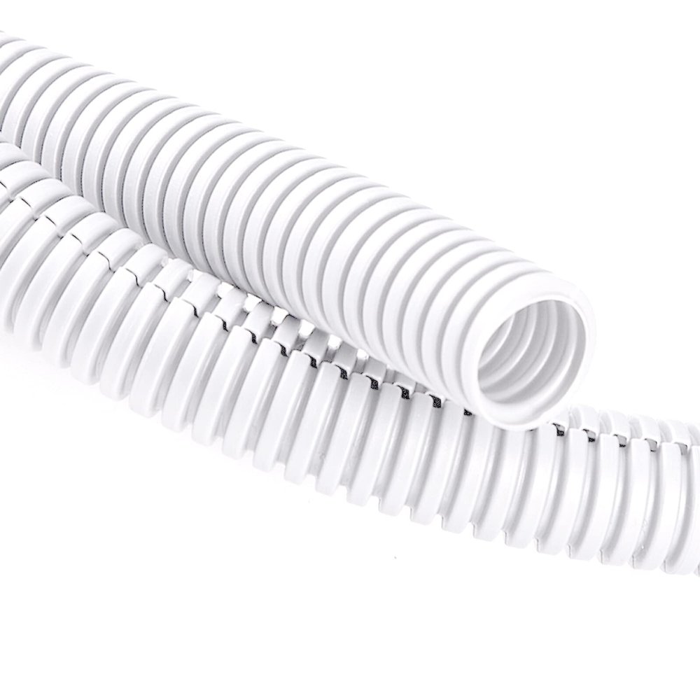 ZhiYo 20FT 3/8 Wire Loom Split Tubing Auto Wire Conduit Flexible Cover | High Temperature Heat Resistant -40F to 257F | Plastic Cover for Electrical Wires & Cables, White