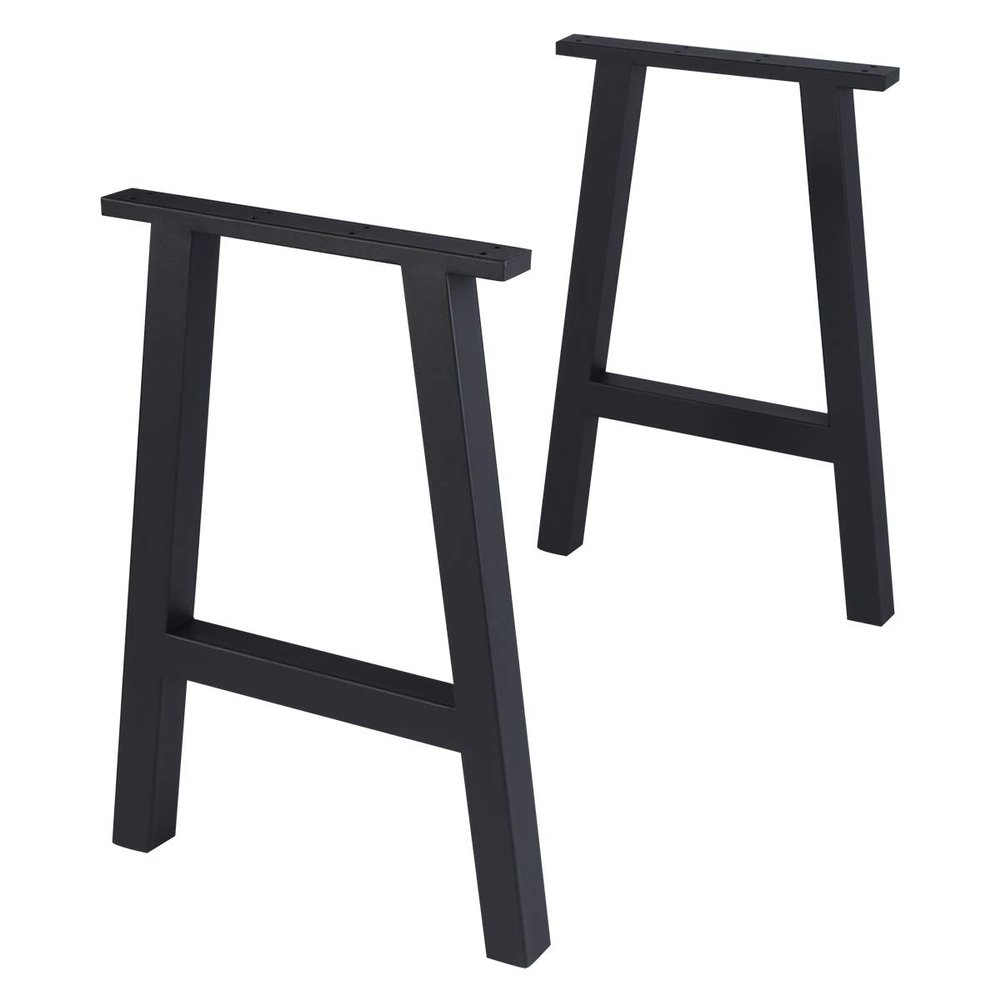 TC-Home 28 Inches Metal Table Legs Furniture Legs Set of 2 Heavy Duty Dining Table Legs Industrial Black DIY Coffee