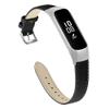 Jennyfly SM-R375 Slim Band Wristbands, Women Adjustable 5.5-8.0 inch Genuine Leather Soft Wristband Slim Strap with Metal Buckle Compatible with Samsung Galaxy Fit-E SM-R375 - Black view 1