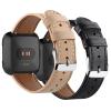 2 Pack BOTNUW Leather Bands Compatible with Fitbit Versa 2 / SE / Lite Wristbands, Soft Replacement Leather Strap Bands for Women & Men (Black & Apricot)