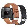 2 Pack BOTNUW Leather Bands Compatible with Fitbit Versa 2 Bands,Versa Bands,Versa Lite Wristbands Fitness Smart Watch, Soft Replacement Leather Strap Bands for Women Men (black&brown) view 1