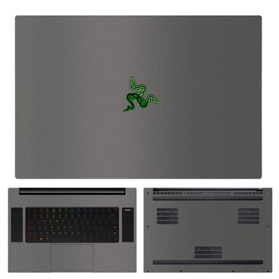 SopiGuard Sticker Skin for 2021 2020 2019 Razer Blade Pro 17 Edge-to-Edge Vinyl Decal Wrap Include Top, Trackpad, Palm Rest, and Bottom Panels (3M Matte Gunmetal Grey)