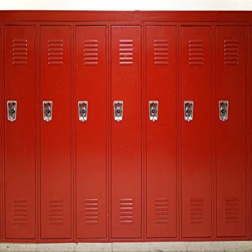 YongFoto 5x3ft Red Locker Backdrop Sports Gym School School Safety Locker Room Background Backdrop for Photography Students Kids Adults Sports Photoshoot Props Class Party Decoration Video Drape