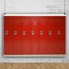 YongFoto 5x3ft Red Locker Backdrop Sports Gym School School Safety Locker Room Background Backdrop for Photography Students Kids Adults Sports Photoshoot Props Class Party Decoration Video Drape view 2