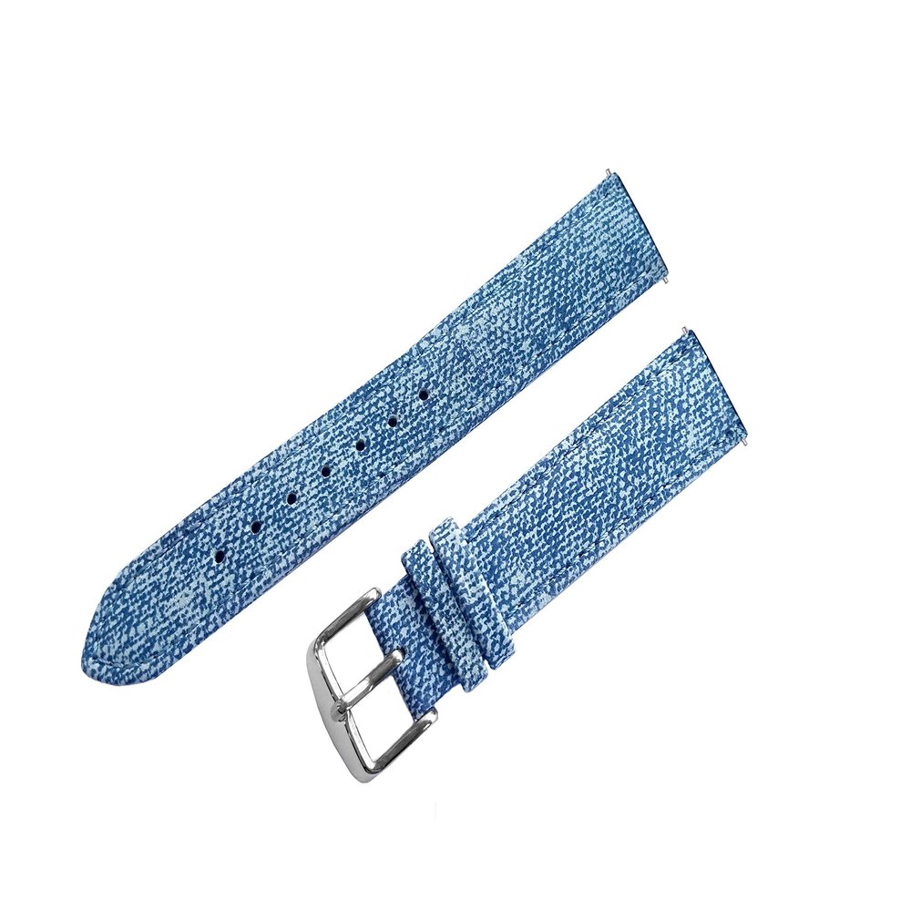 NICKSTON JLB Jeans Soft Leather Band Compatible with Garmin Vivomove 3S and Vivoactive 4S Smartwatch Strap Bracelet B18 (2. Silver Color Buckle, For Garmin Vivomove 3S)